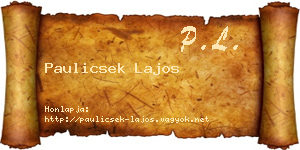 Paulicsek Lajos névjegykártya